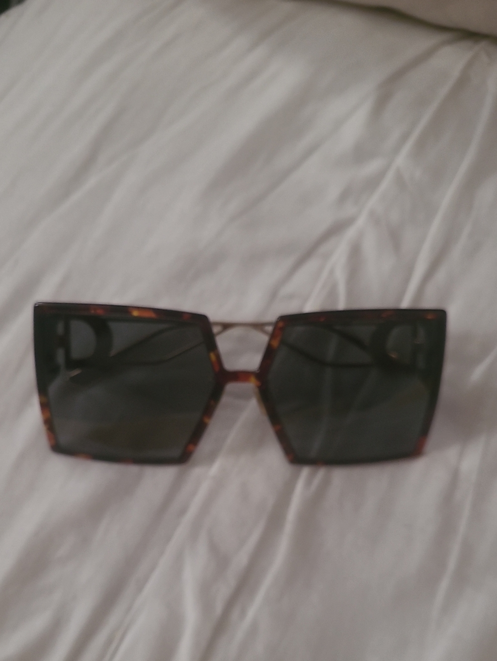 Tortoiseshell Square Oversized Women's Sunglasses - Brown